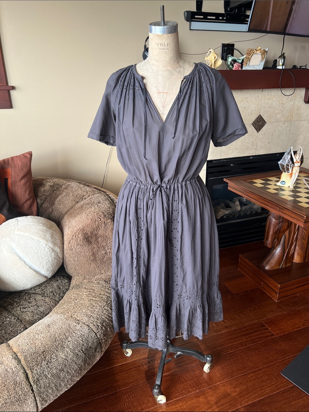 Trovata Birds of Paradise cotton eyelet dress